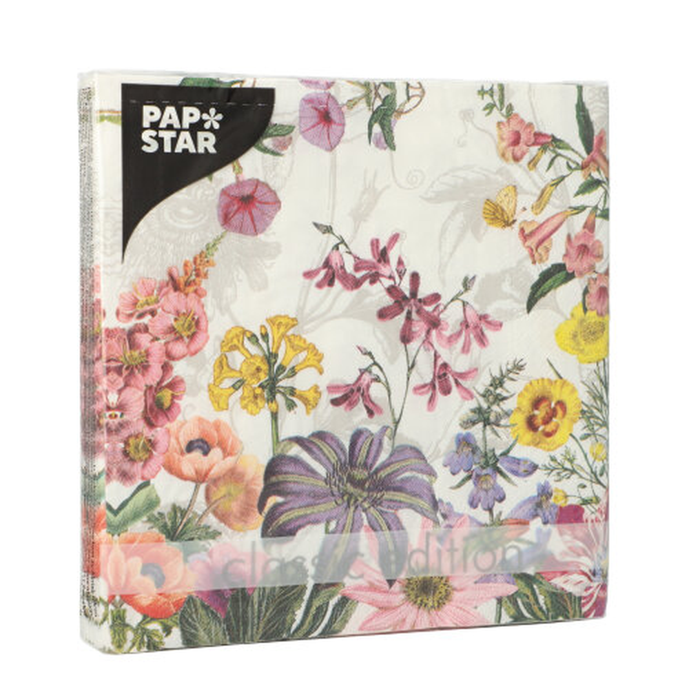 Papstar Servietten, 3-lagig 1/4-Falz 33 cm x 33 cm "Jardin"