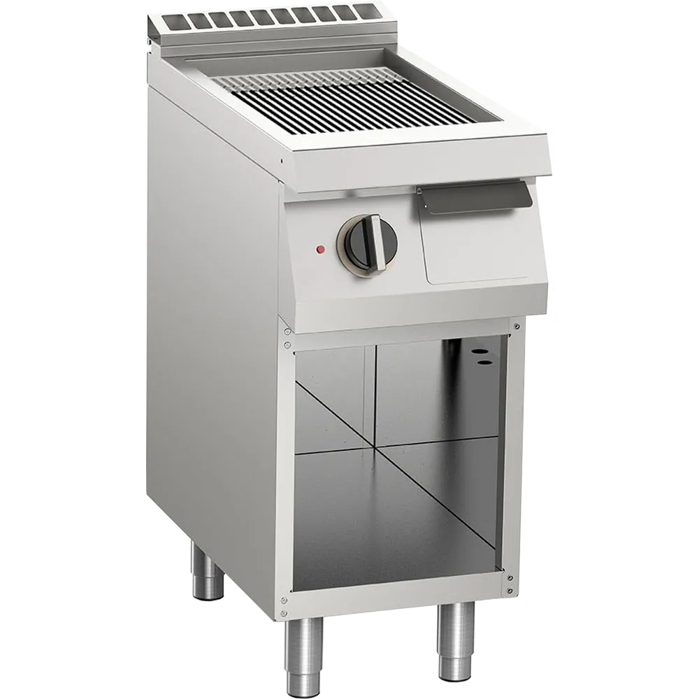 KBS Elektro-Grillplatte gerillt verchromt 5,4kW 1 Heizzone offener Unterbau