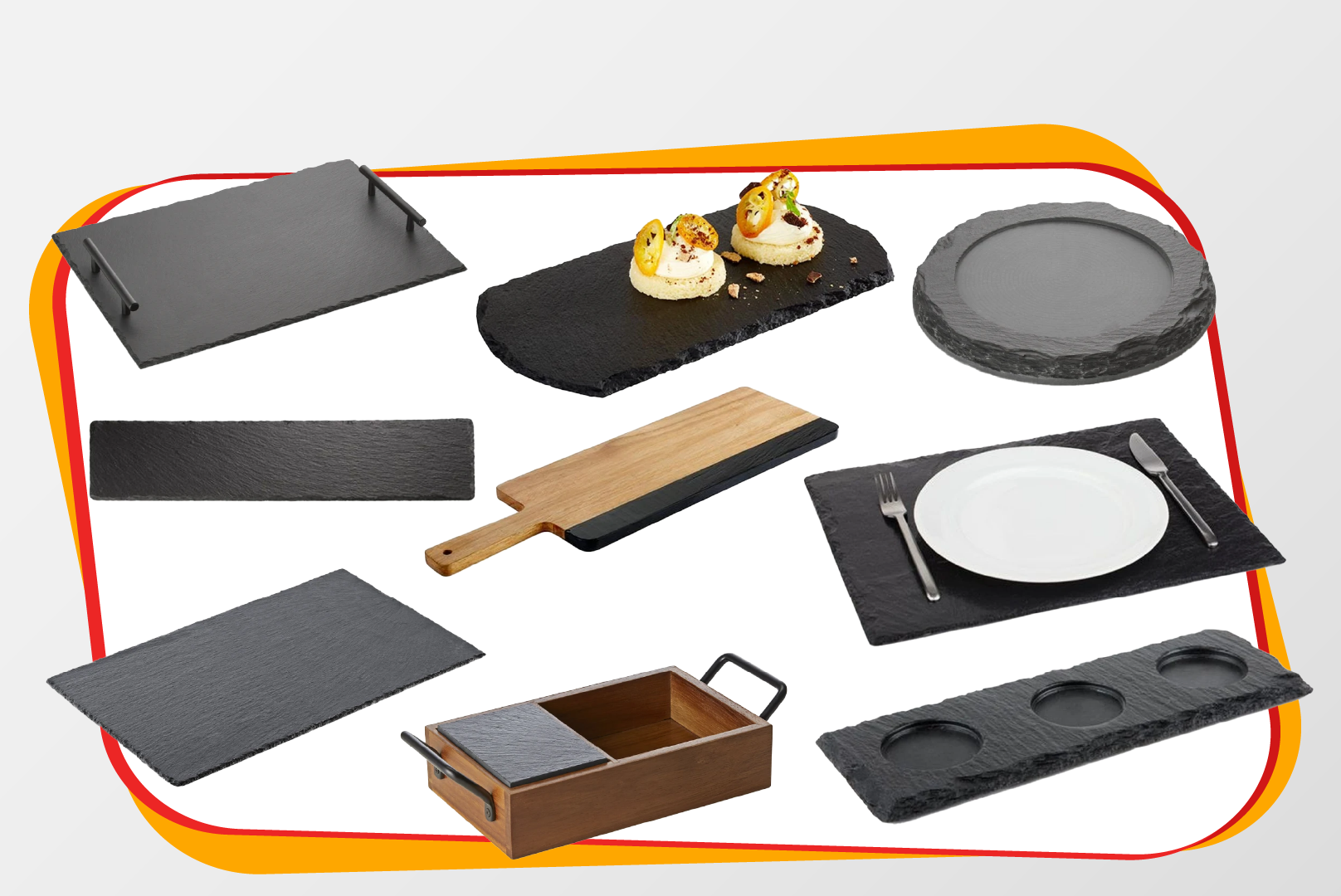 Schieferplatte, Slate, Schieferplatte, Dekoset, Servierbrett