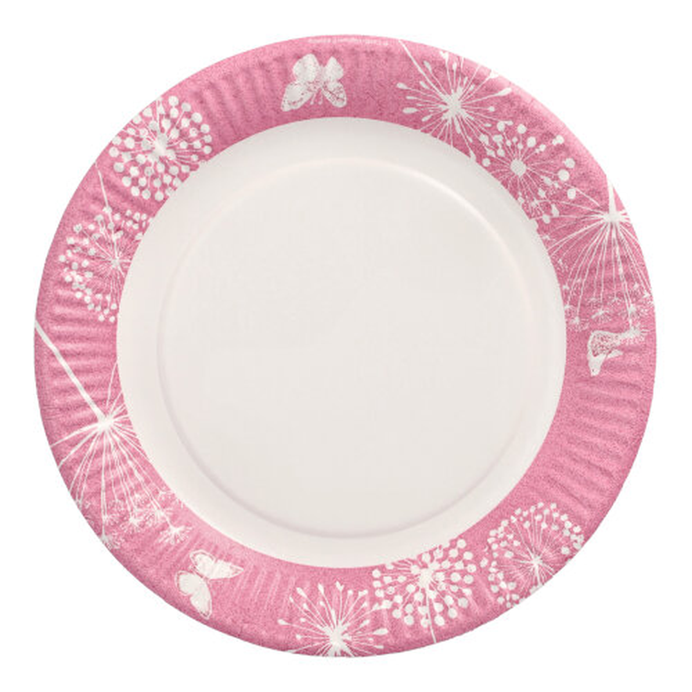 Papstar Teller, Pappe rund Ø 23 cm fuchsia "Meadow"
