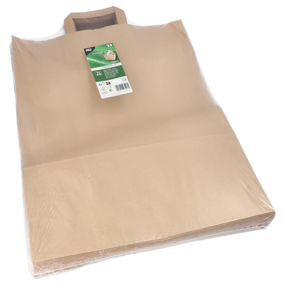 Papstar Tragetaschen, Papier XXL 33 cm x 37 cm x 34,5 cm braun mit Tragegriff