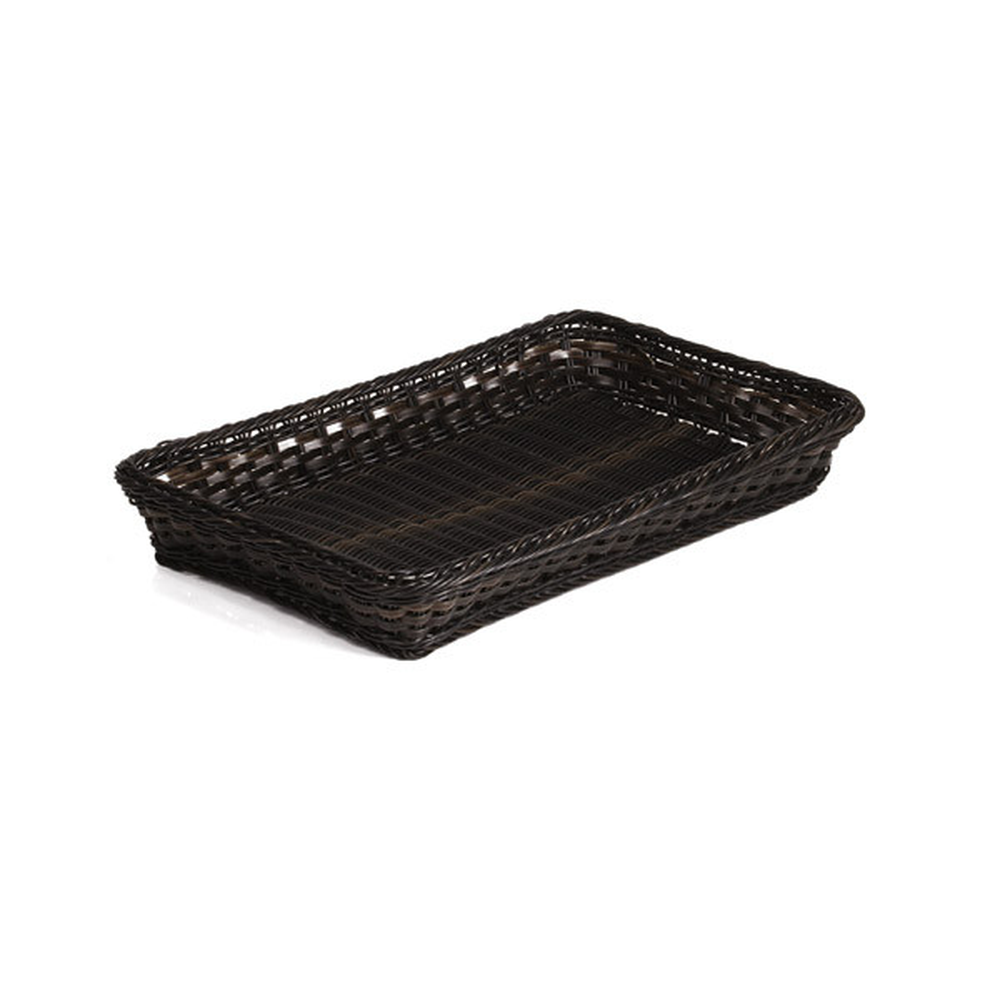 APS GN 2/3 Korb 32,5 x 35,4 cm, H: 10 cm , Polypropylen, schwarz / braun