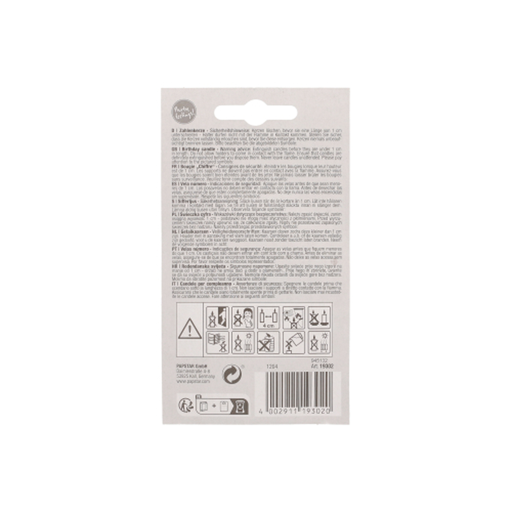 Papstar Zahlenkerze 7,3 cm weiss "2" mit rotem Rand