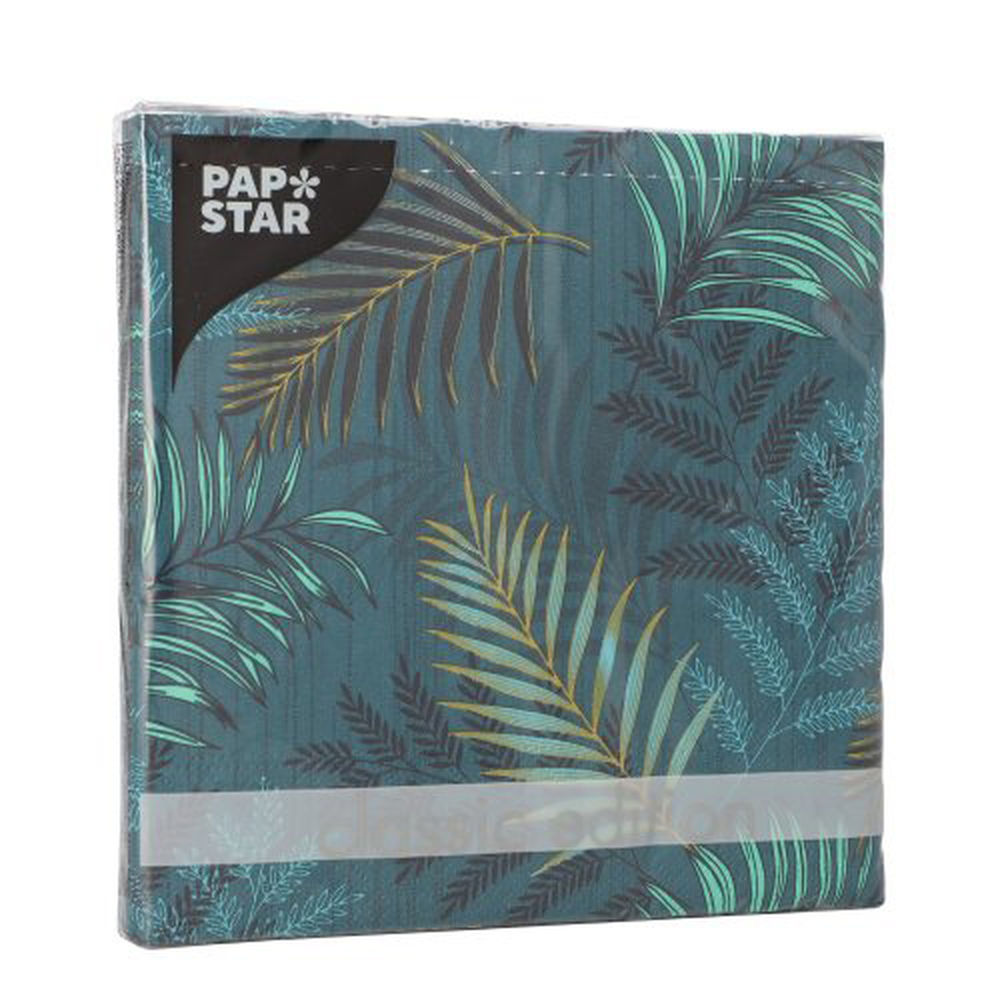 Papstar Servietten, 3-lagig 1/4-Falz 33 cm x 33 cm "Jungle Leaves"
