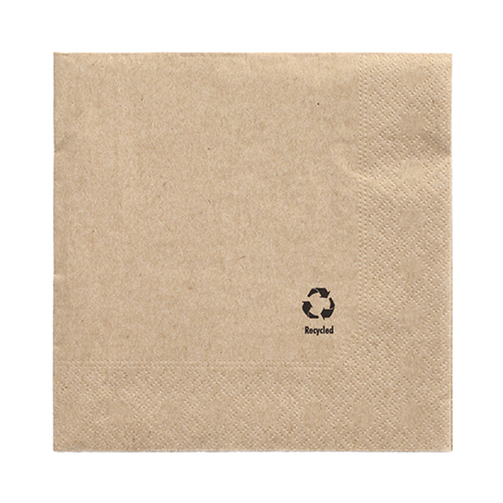 Papstar Servietten, 3-lagig 1/4-Falz 33 cm x 33 cm natur aus recyceltem Papier