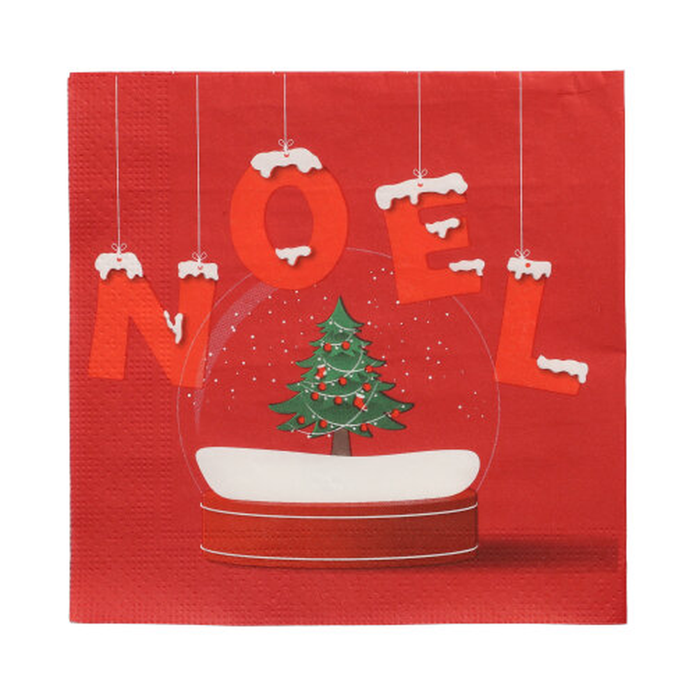 Papstar Servietten, 3-lagig 1/4-Falz 33 cm x 33 cm "Noel Enneige"