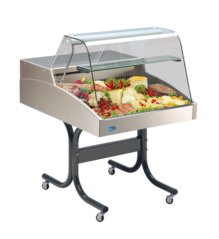KBS Mehrzweckvitrine Super 1500 C mit gebogenem Glasaufbau
