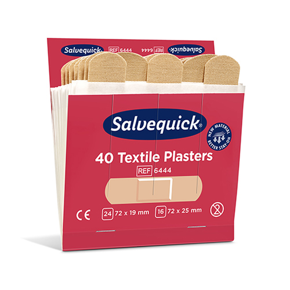 Papstar Set "Cederroth" Salvequick Textile Pflaster (40 Stück) braun , Refill