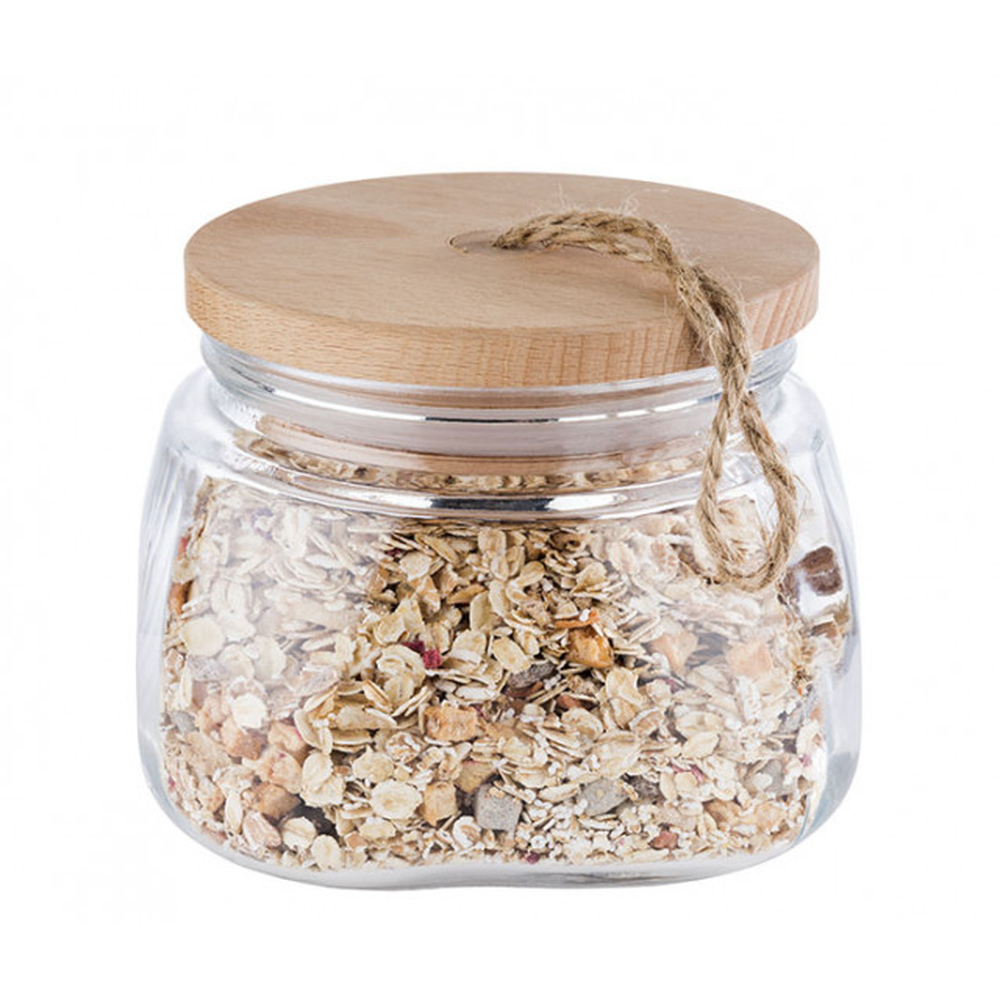 APS Vorratsglas -WOODY- 14 x 14 cm, H: 11 cm