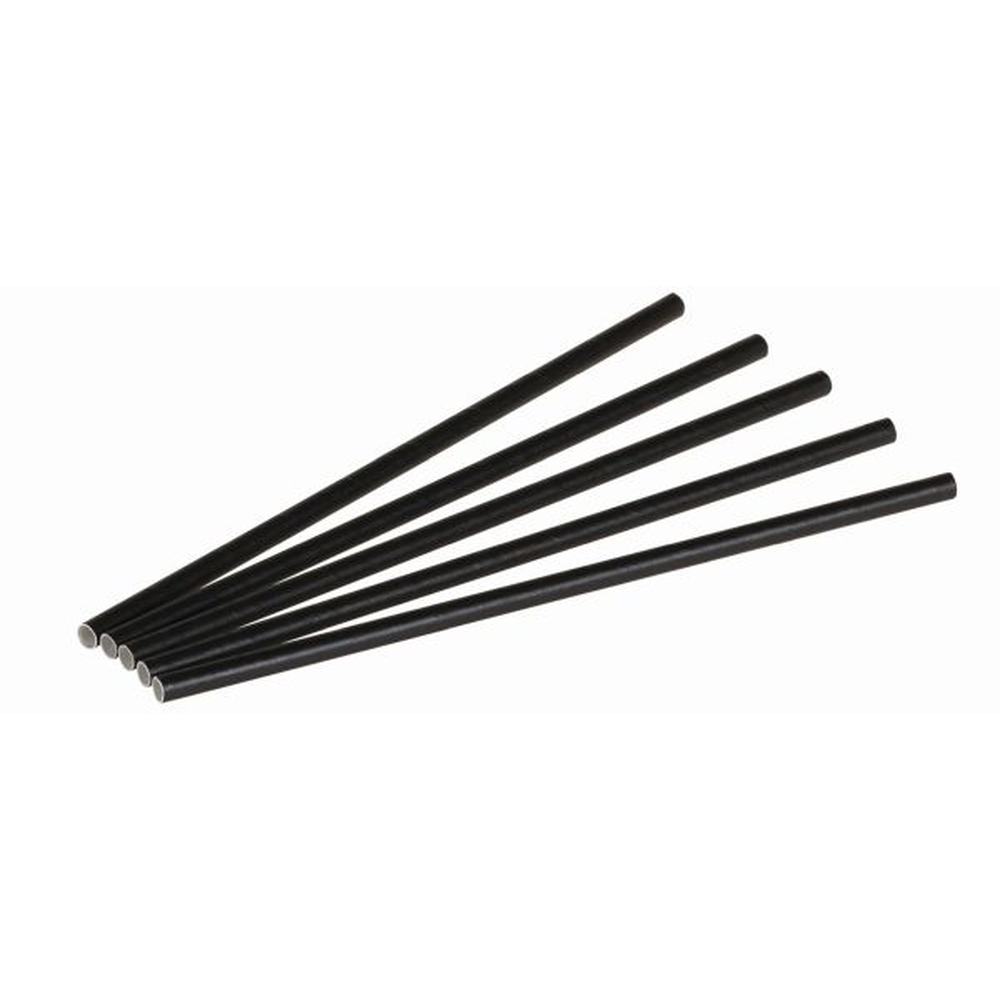 Pacovis Trinkhalm Papier 8x230mm, schwarz, naturesse