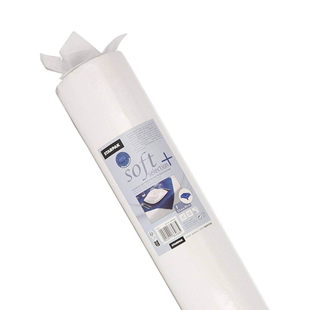 Papstar Tischdecke, stoffähnlich, Vlies "soft selection plus" 25 m x 0,9 m weiss