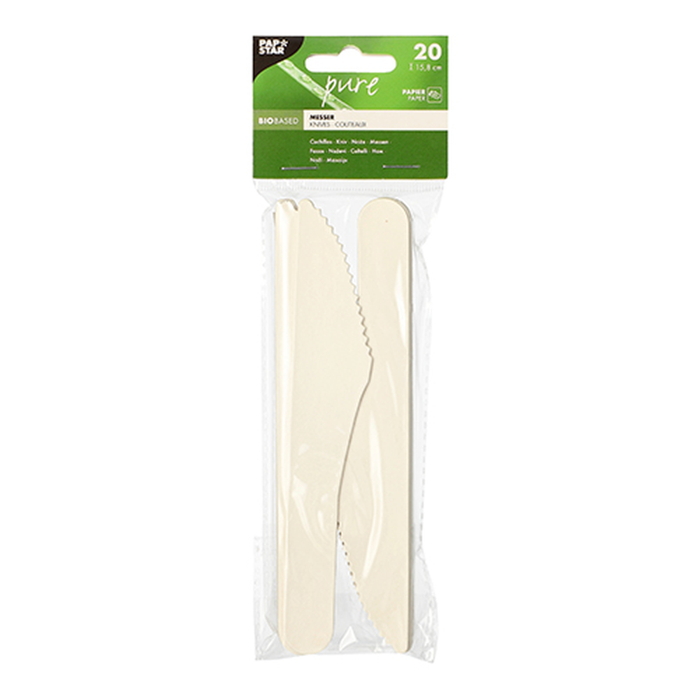 Papstar Messer, Papier "pure" 15,8 cm weiss