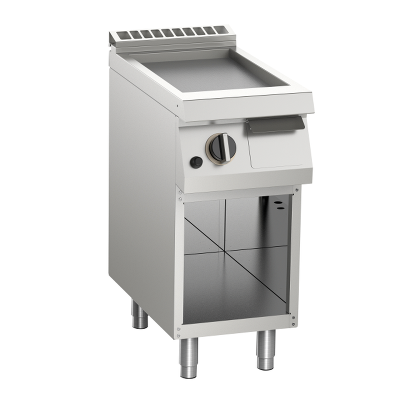 KBS Gas-Grillplatte glatt aus Edelstahl 9kW mit 1 Heizzone offener Unterbau