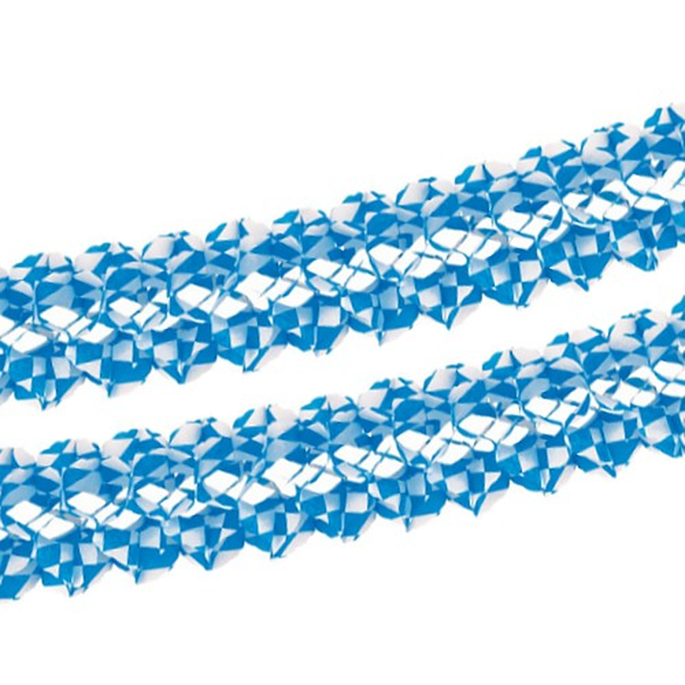 Papstar Girlande, Papier Ø 16 cm · 4 m "Bayrisch Blau" schwer entflammbar