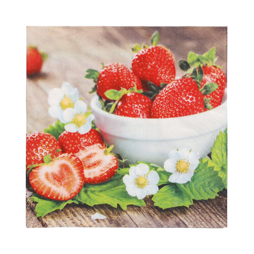 Papstar Servietten, 3-lagig 1/4-Falz 33 cm x 33 cm "Strawberry Taste"