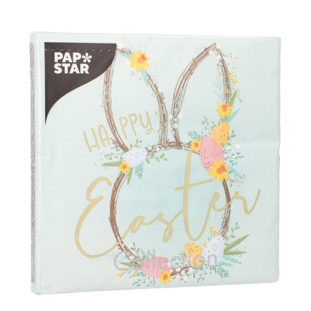 Papstar Servietten, 3-lagig 1/4-Falz 33 cm x 33 cm "Easter Accents"