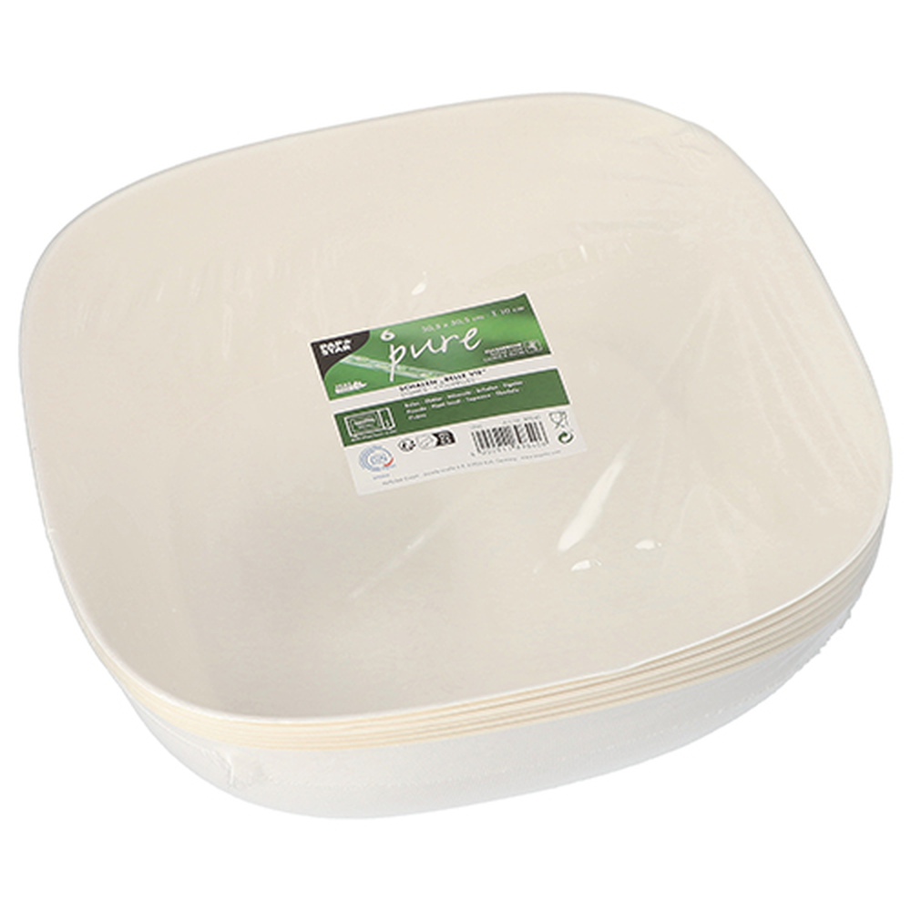 PAPSTAR Schüsseln, Zuckerrohr pure 10 cm x 30,5 cm x 30,5 cm weiss Belle 