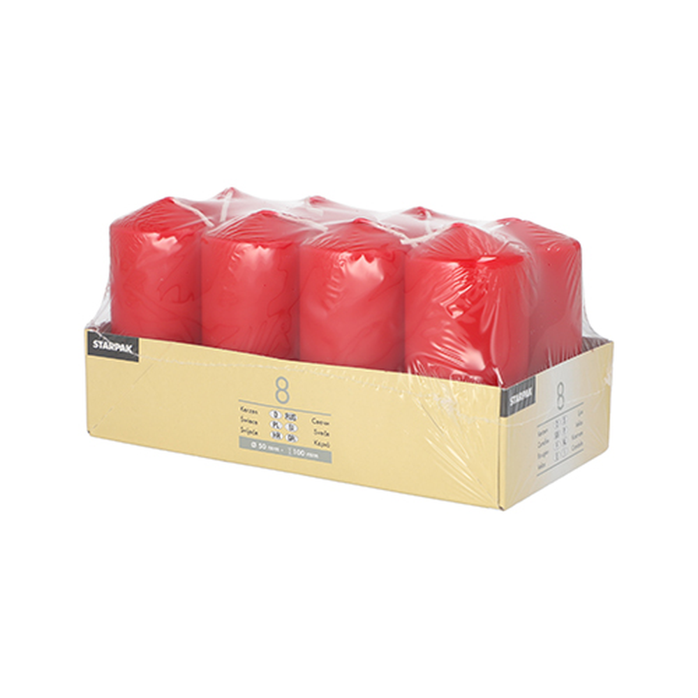 Papstar Stumpenkerzen Ø 50 mm · 100 mm rot