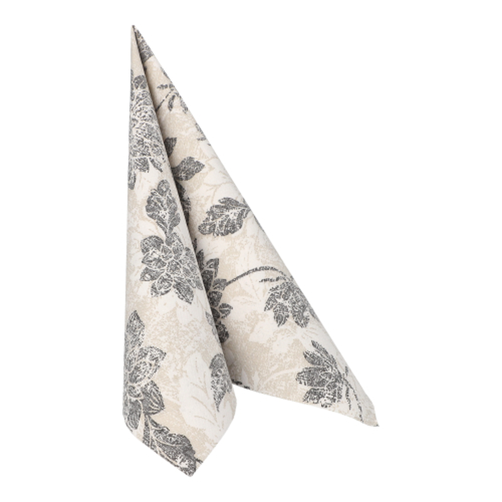 Papstar Servietten "ROYAL Collection" 1/4-Falz 40 cm x 40 cm anthrazit "Flowers"