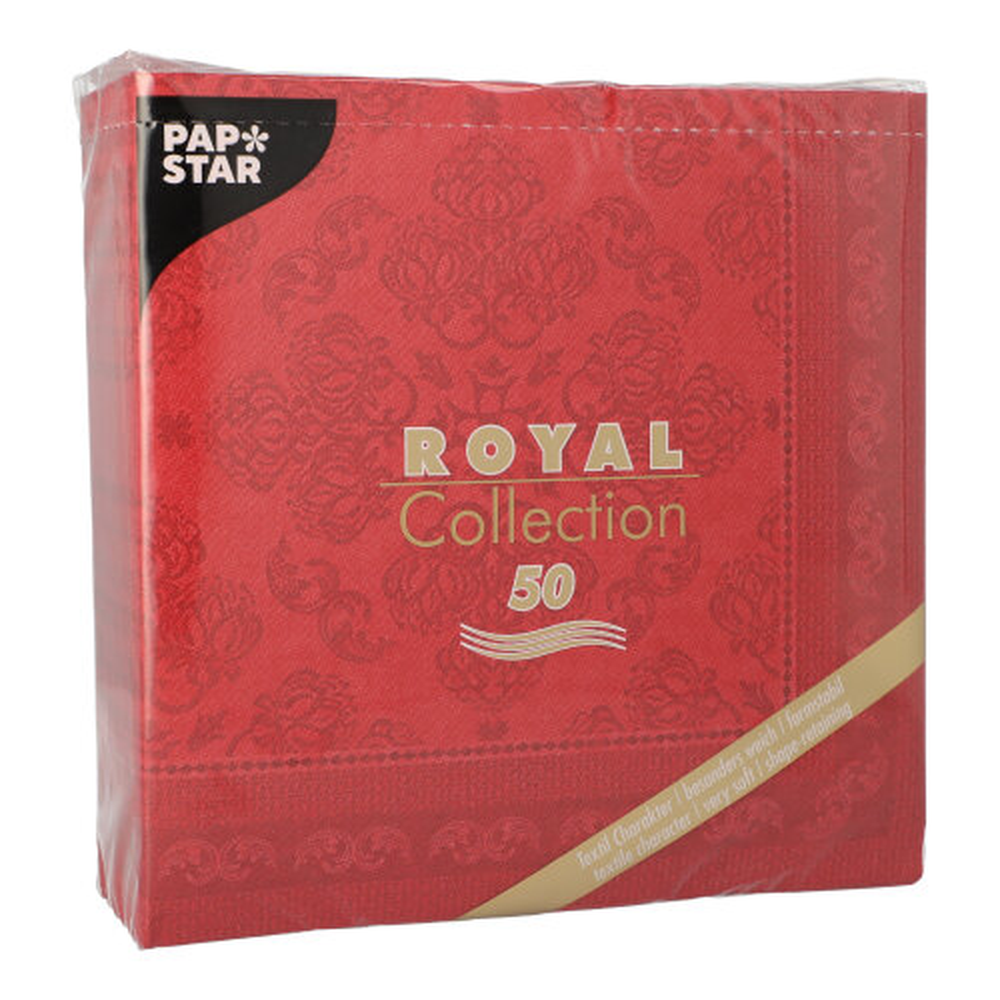 PAPSTAR Servietten ROYAL Collection 1/4-Falz 40 cm x 40 cm bordeaux Arabe