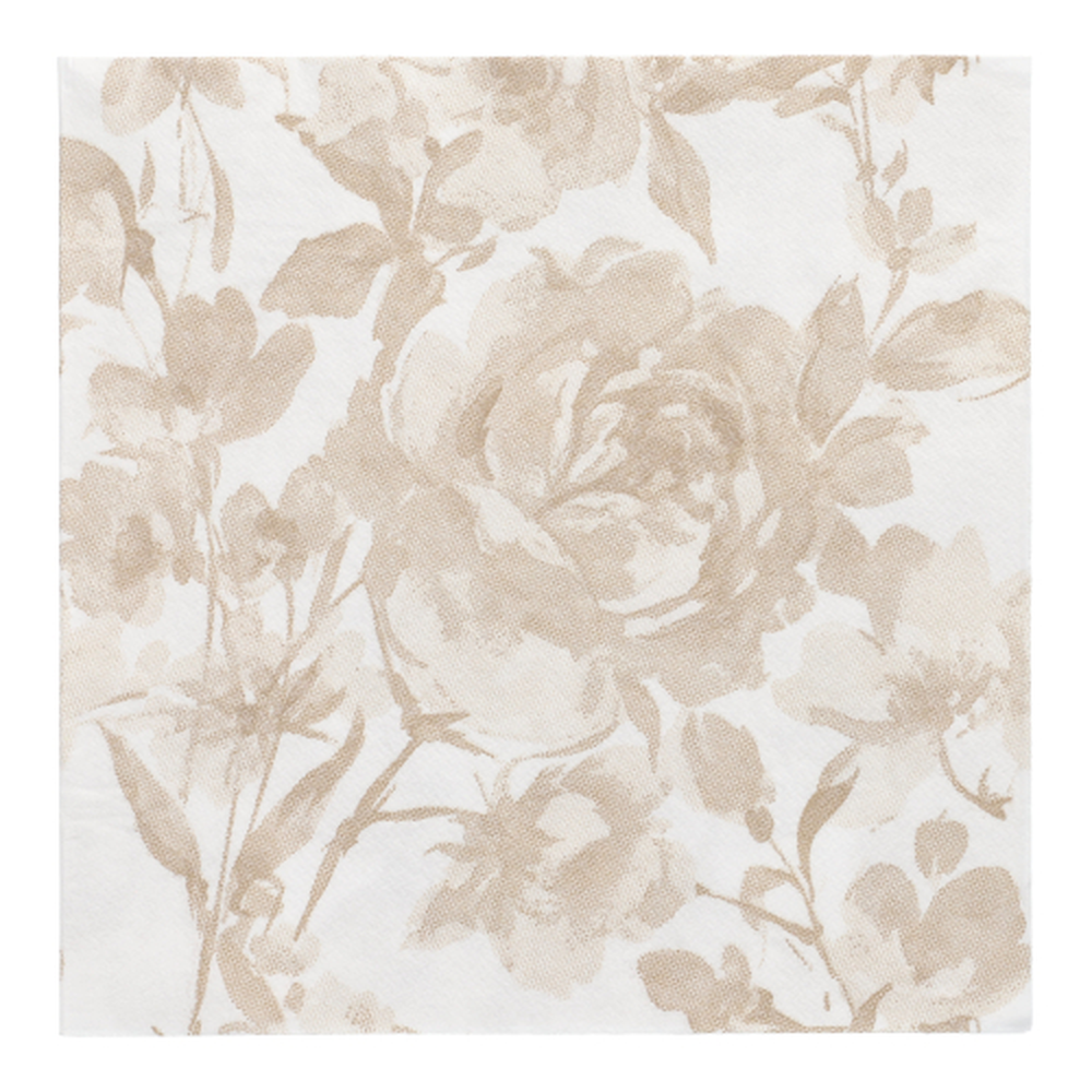 Papstar Servietten "ROYAL Collection" 1/4-Falz 40 cm x 40 cm sand "Rose"