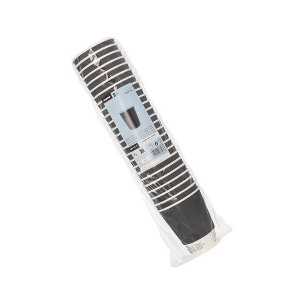 Papstar Trinkbecher, Pappe "To Go" 0,2 l Ø 8 cm · 9 cm schwarz Ripple Wall