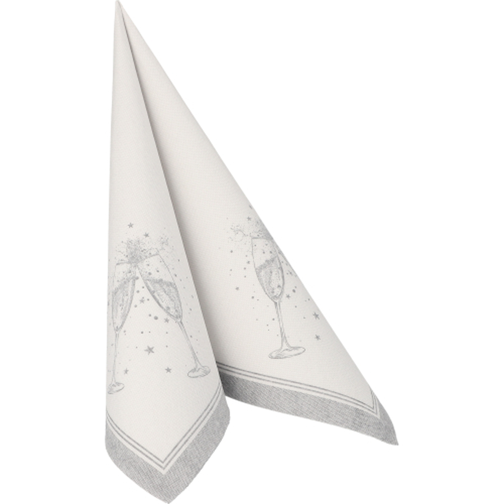PAPSTAR Servietten ROYAL Collection 1/4-Falz 40 cm x 40 cm silber Festivi