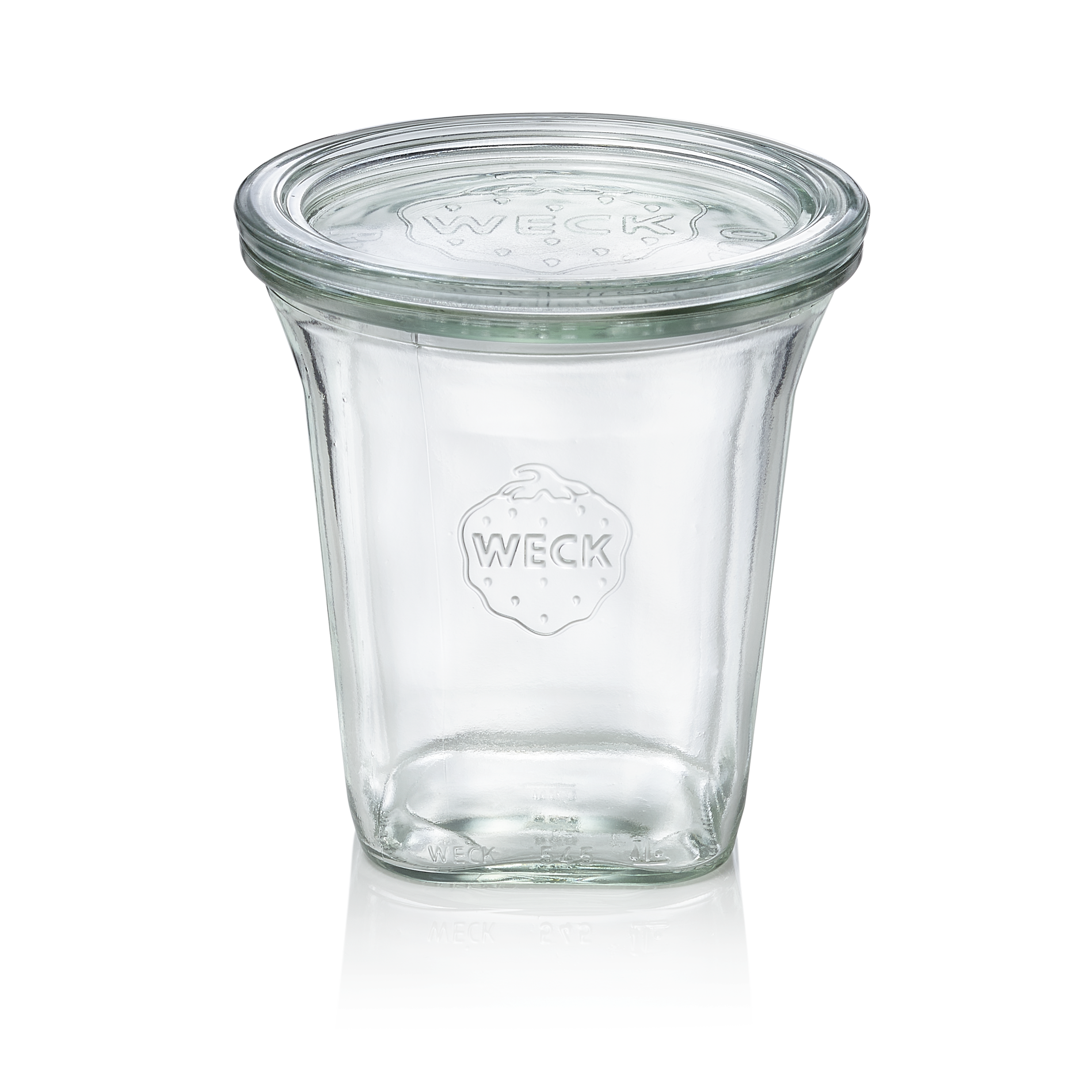WAS Quadroglas mit Deckel Weck, 545 ml, Set á 6 Stück, Glas