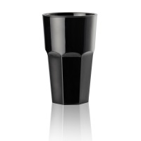 WAS Longdrinkglas, 390 ml, Füllstrich 300 ml, schwarz, Polycarbonat
