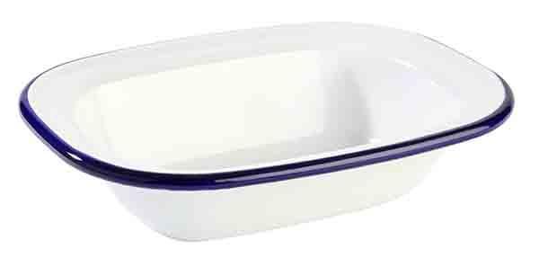 APS Schale -ENAMELWARE- 16 x 12 cm, H: 3,5 cm , emailiertes Stahlblech