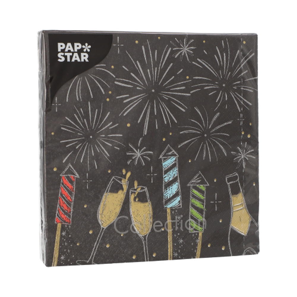 Papstar Servietten, 3-lagig 1/4-Falz 33 cm x 33 cm "Celebrations"