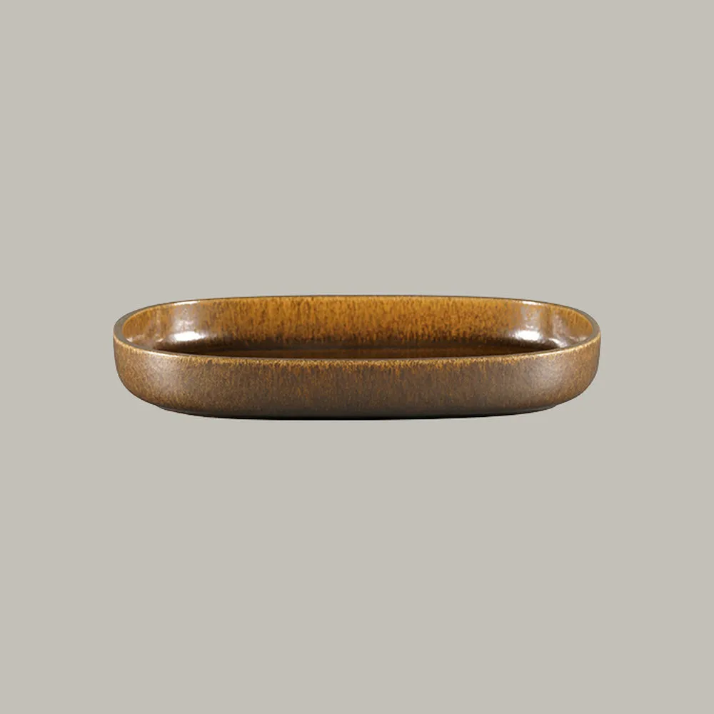 RAK Platte oval tief - rust Serie: Ease L 33.2 cm / W 23.2 cm / Ht. 4.5 cm / Co