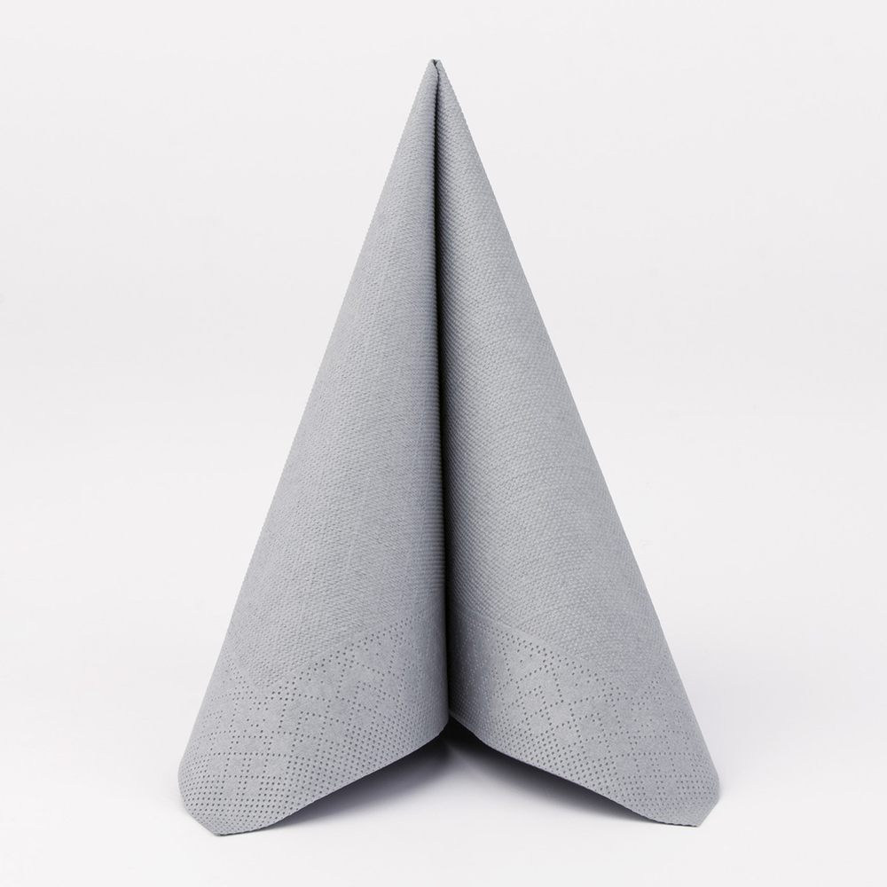 Mank Serviette Basic grau 40 x 40 cm 1/4 Falz