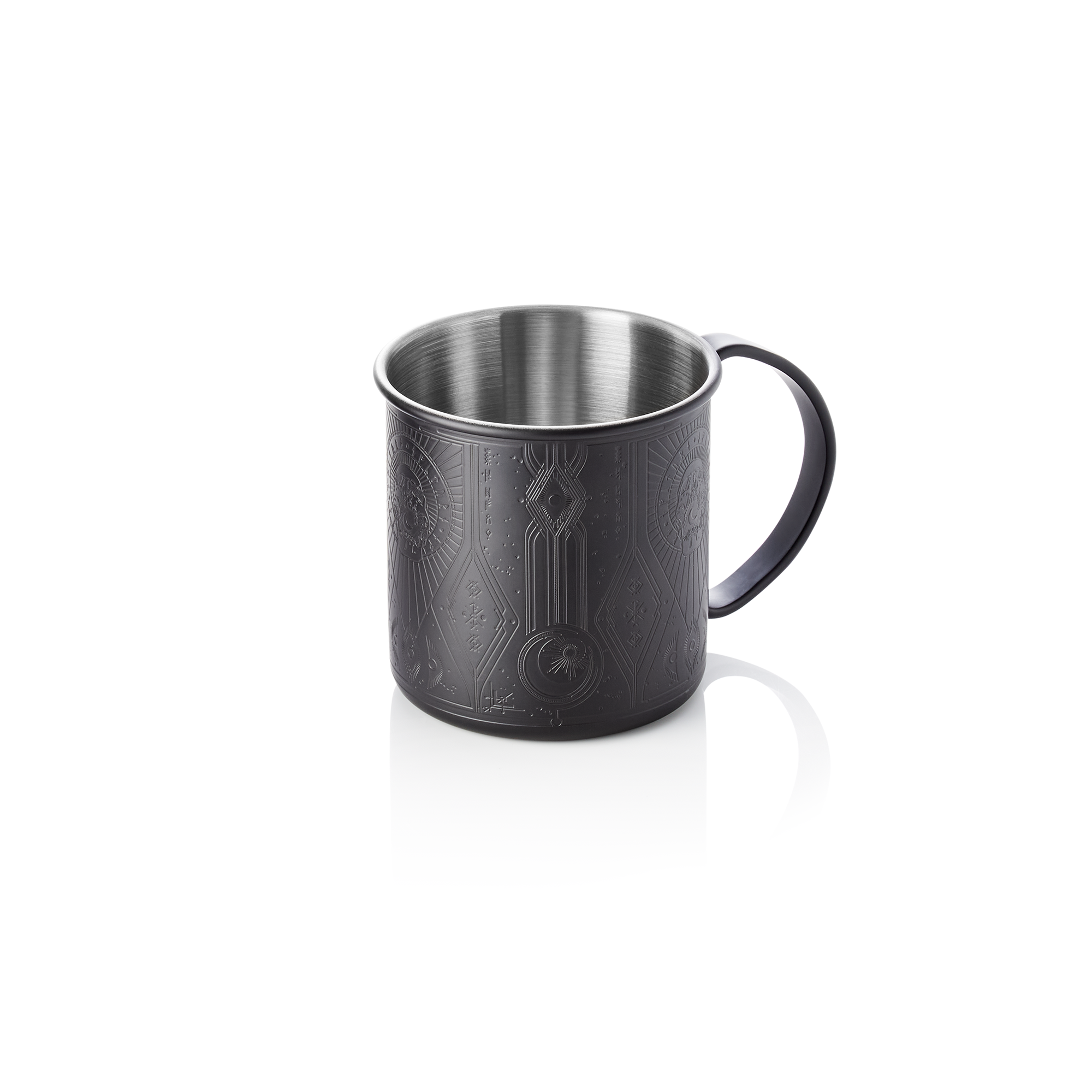 WAS Moscow Mule Tattoo NOCTURN, 0,45 ltr., Ø 9 cm, Höhe 9 cm, schwarz matt, Chro
