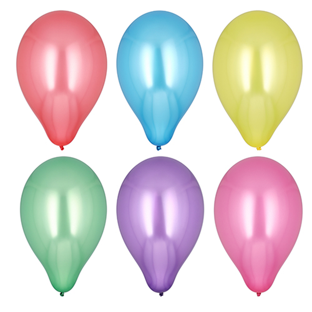 Papstar Luftballons Ø 25 cm farbig sortiert "Metallic"