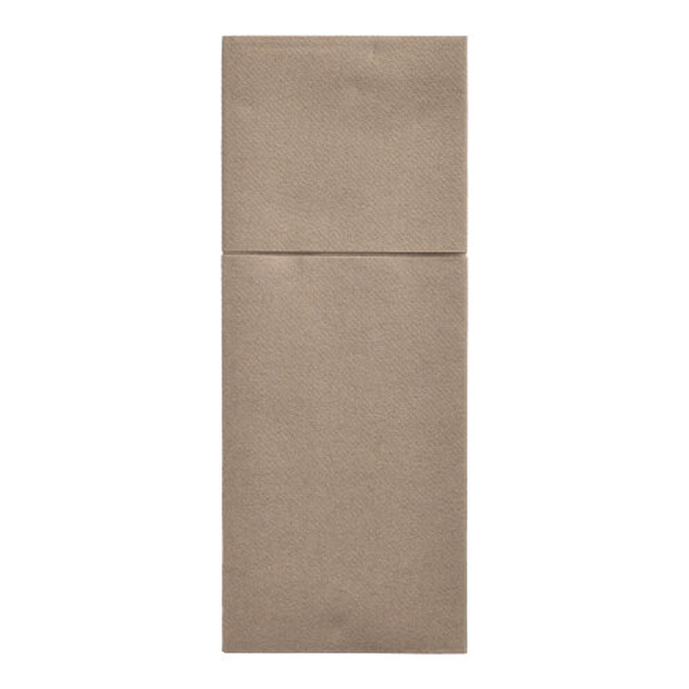 Papstar Bestecktaschen, Airlaid 40 cm x 48 cm taupe "Premium" mit Besteckfalz