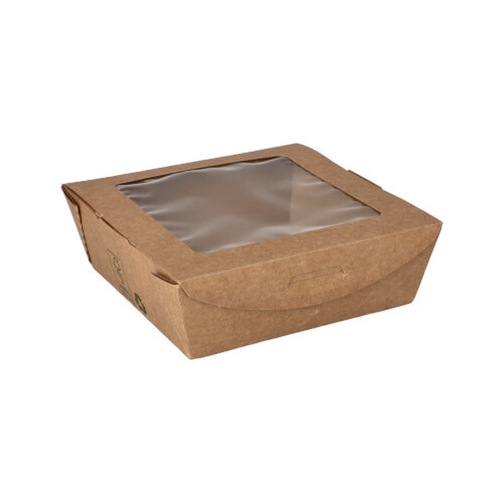 PAPSTAR Feinkostboxen Pappe pure eckig 650 ml 4,5 cm x 12 cm x 12 cm braun 