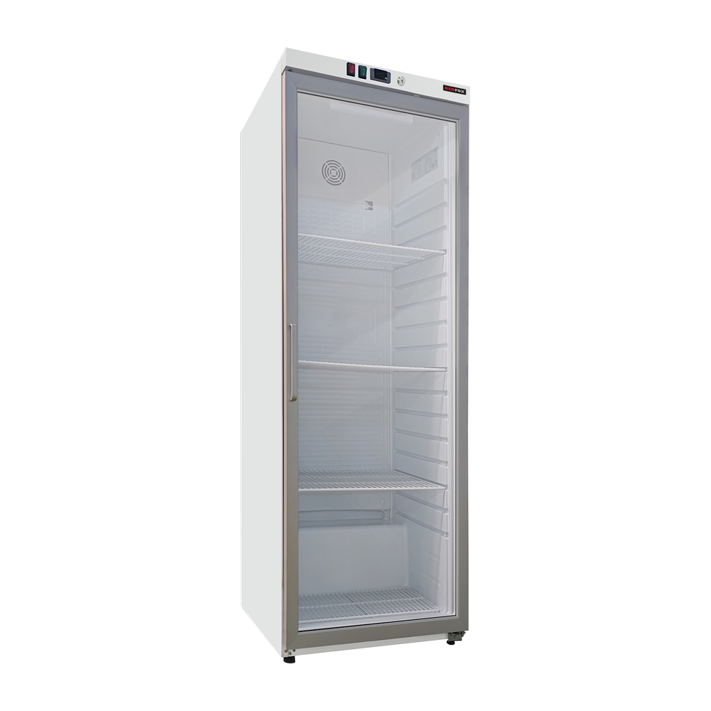 RM Gastro Kühlschrank 570 l, Glastür Türen, weiß / REDFOX - DRR 600/G