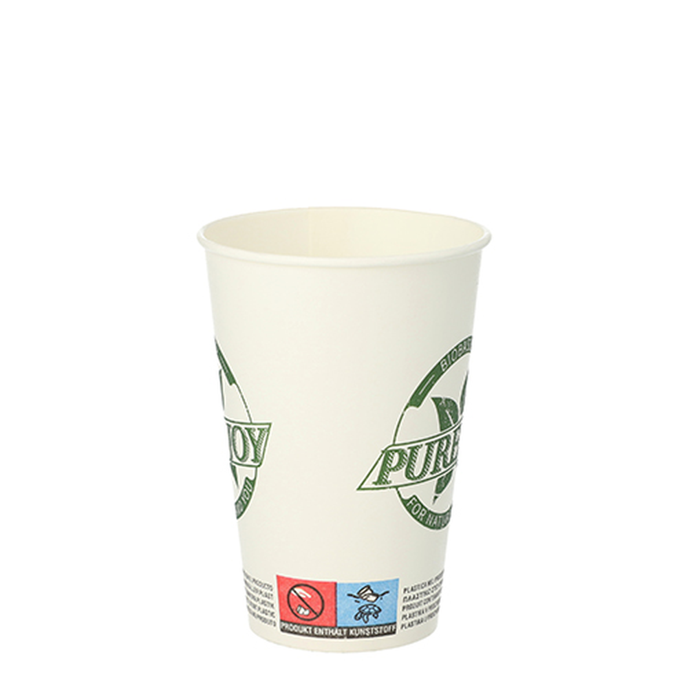 Papstar Trinkbecher, Pappe 0,2 l Ø 7,3 cm · 9,9 cm weiss "Pure Joy"