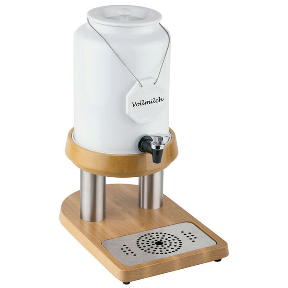 APS Milchkanne -TOP FRESH- 23 x 32 cm, H: 42 cm , Porzellan, Edelstahl,