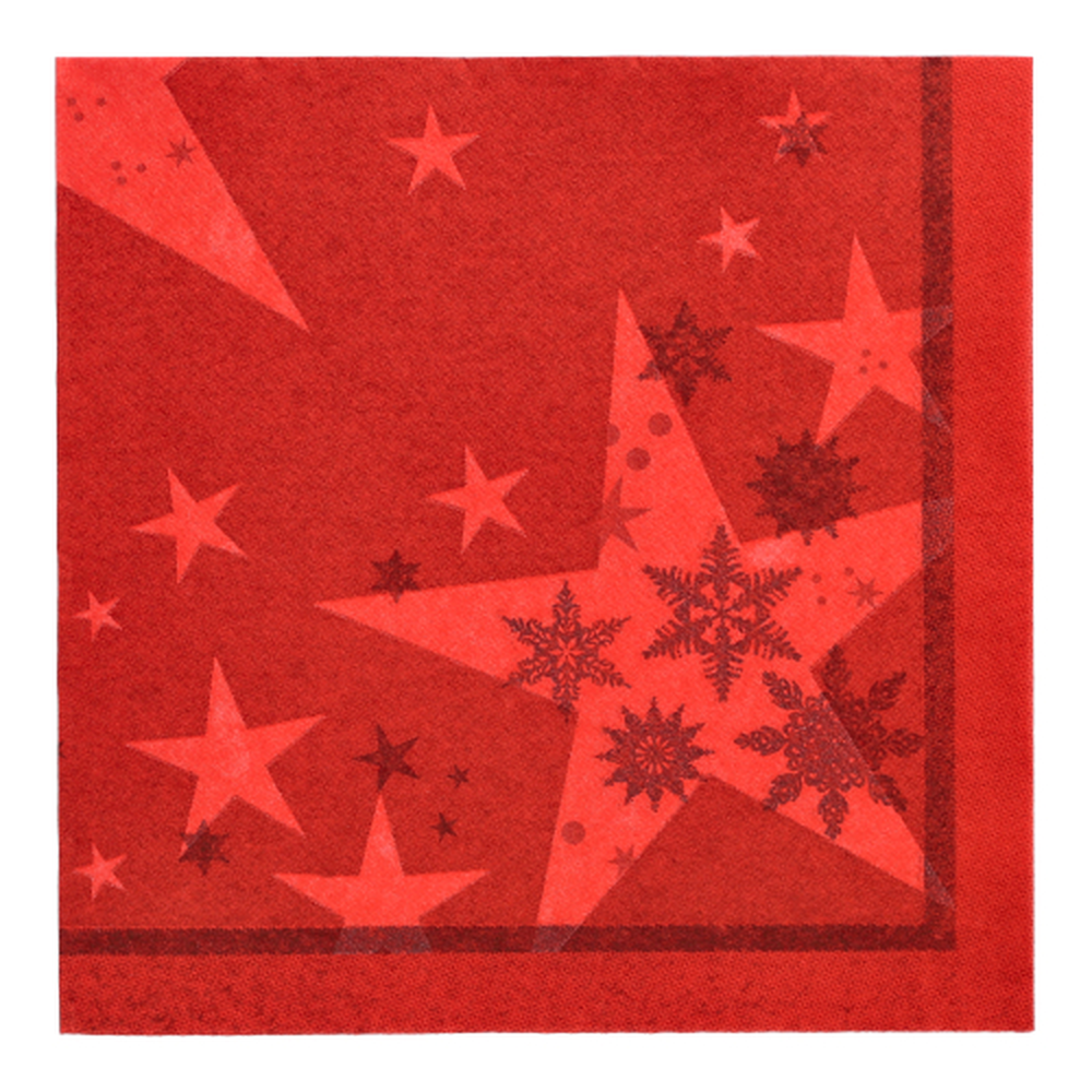 PAPSTAR Servietten ROYAL Collection 1/4-Falz 40 cm x 40 cm rot Stars and 