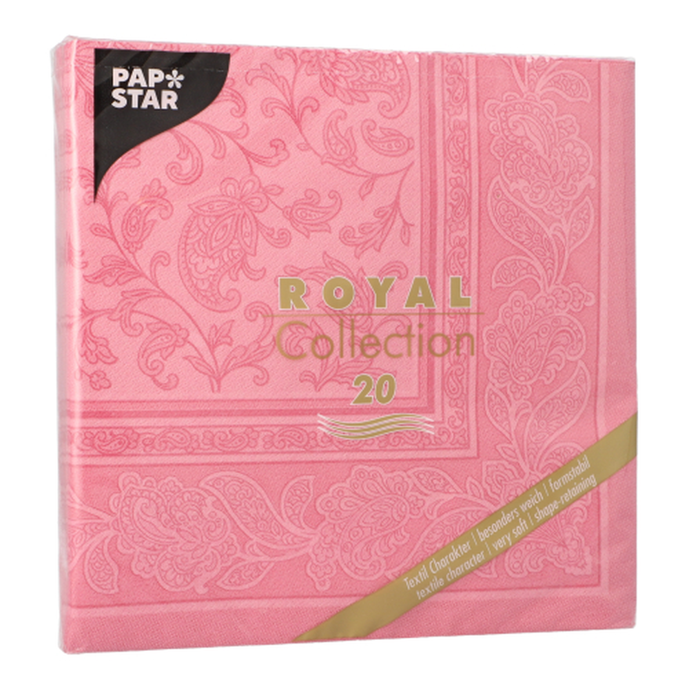 Papstar Servietten "ROYAL Collection" 1/4-Falz 40 cm x 40 cm rosa "Ornaments"