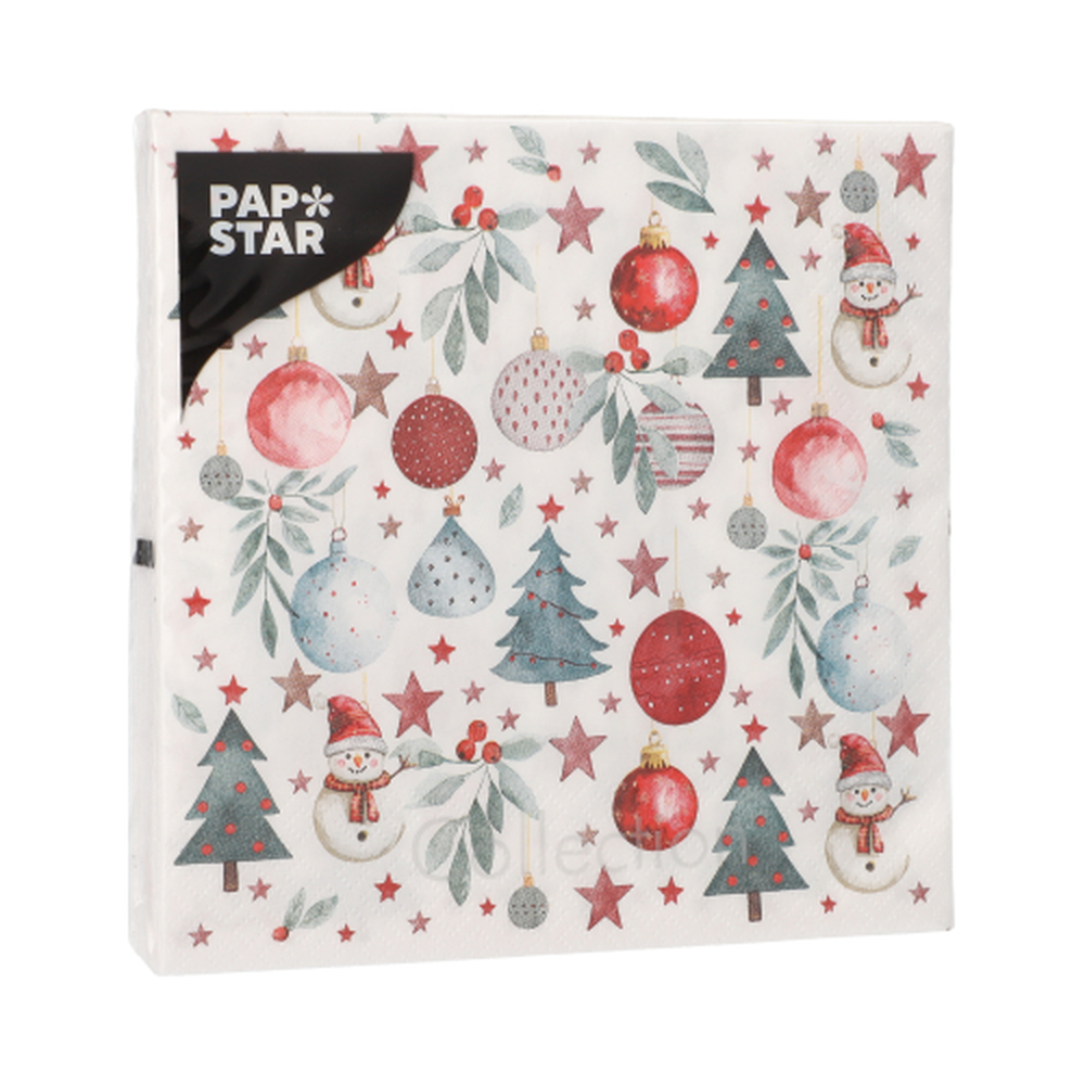 Papstar Servietten, 3-lagig 1/4-Falz 33 cm x 33 cm "Cold Winter"