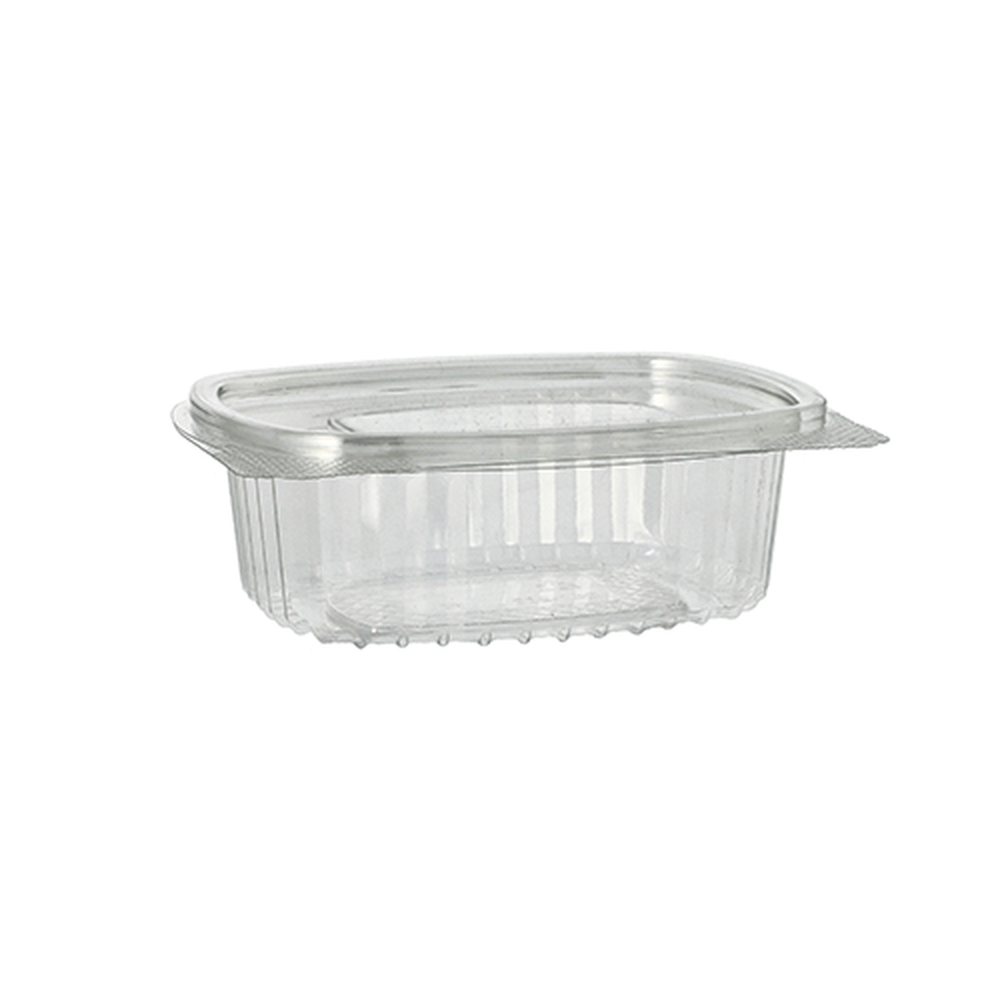 PAPSTAR Feinkost- und Salatschalen mit Klappdeckel, R-PET oval 250 ml 4,3 cm