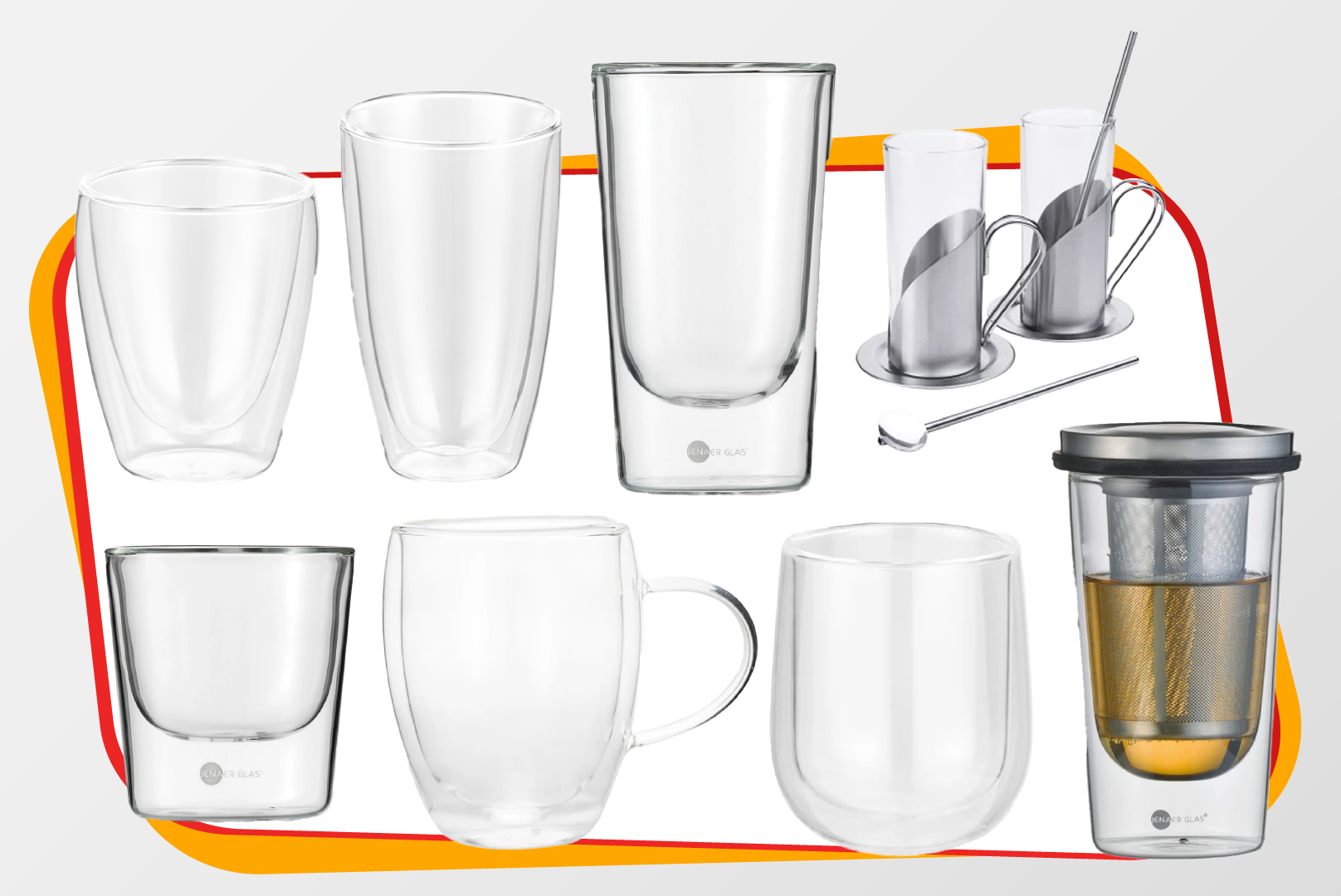 gläser, trinkgläser, teegläser, becher, tee-filter