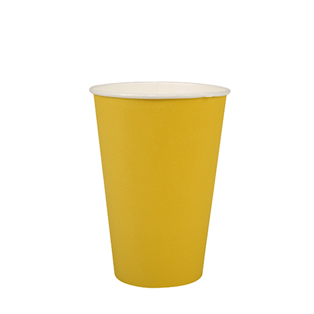 Papstar Trinkbecher, Pappe 0,2 l Ø 7 cm · 9,7 cm gelb