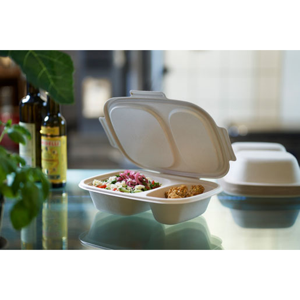 Duni Bagasse Menübox Shield 2-geteilt 900ml 2-geteilt Biopak Lagerabverk.