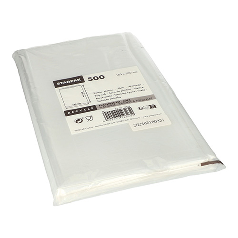 Papstar Flachbeutel, LDPE 30 cm x 18 cm transparent