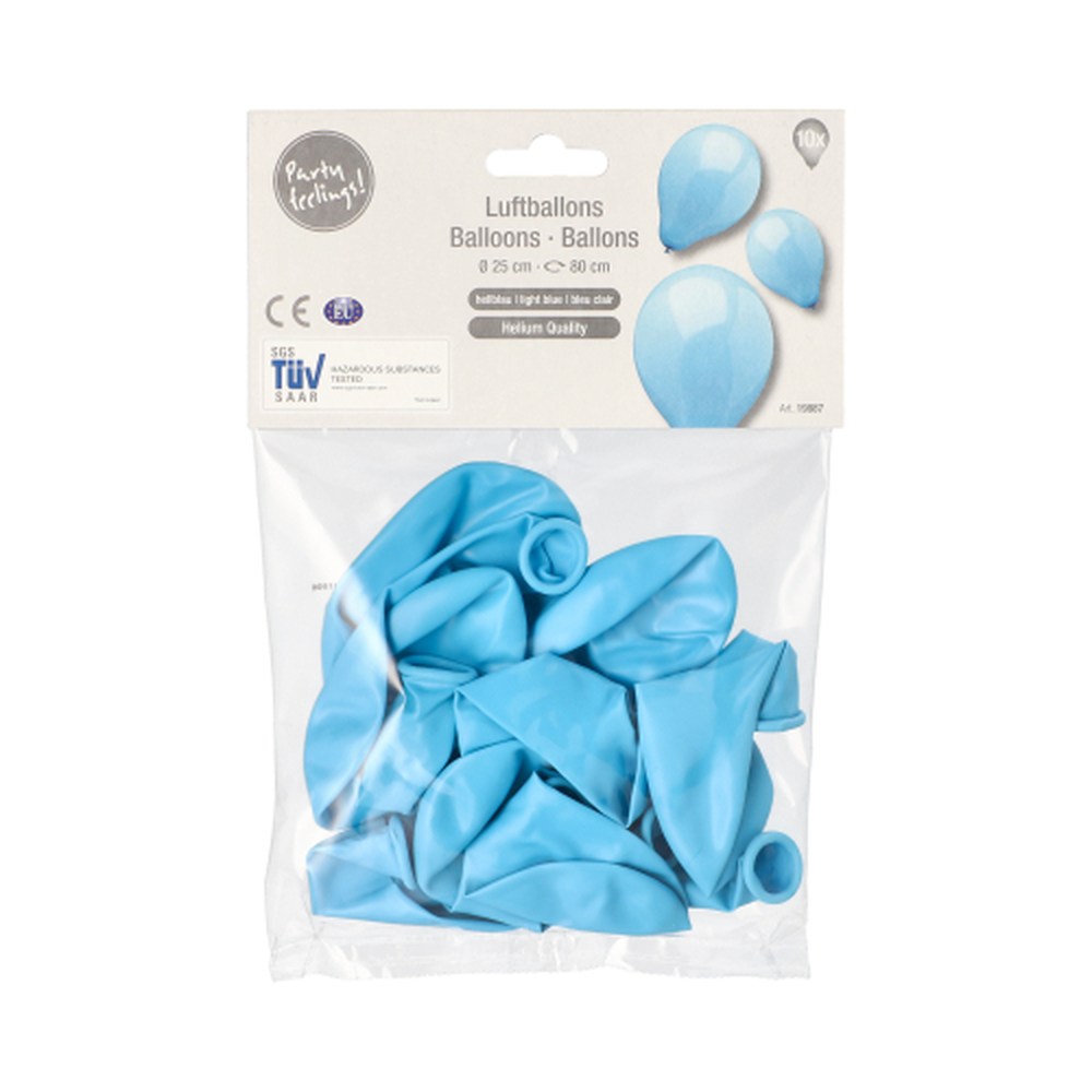 Papstar Luftballons Ø 25 cm hellblau