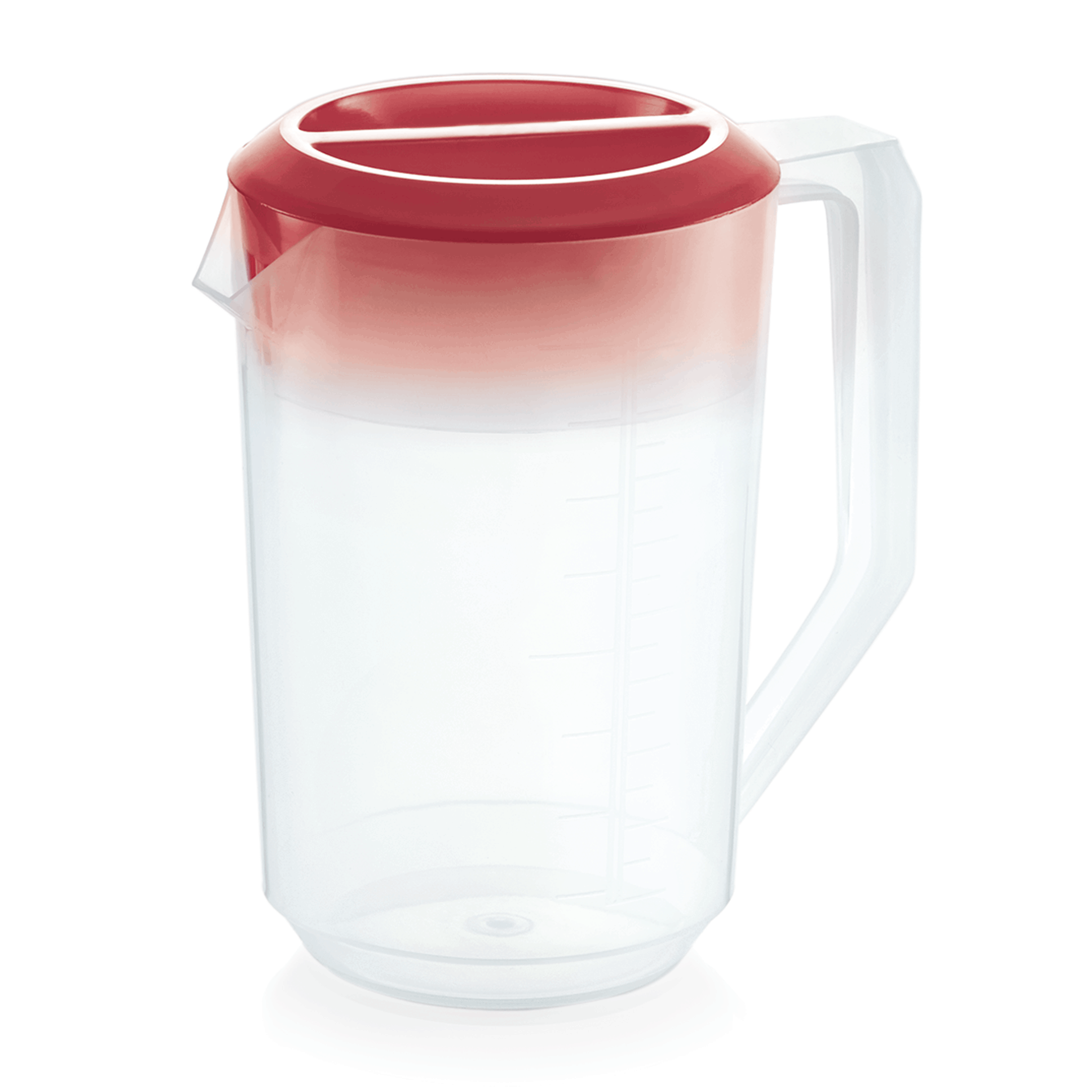 WAS Kanne mit rotem Deckel, 1,8 ltr., Skalierung 100 ml, Polypropylen
